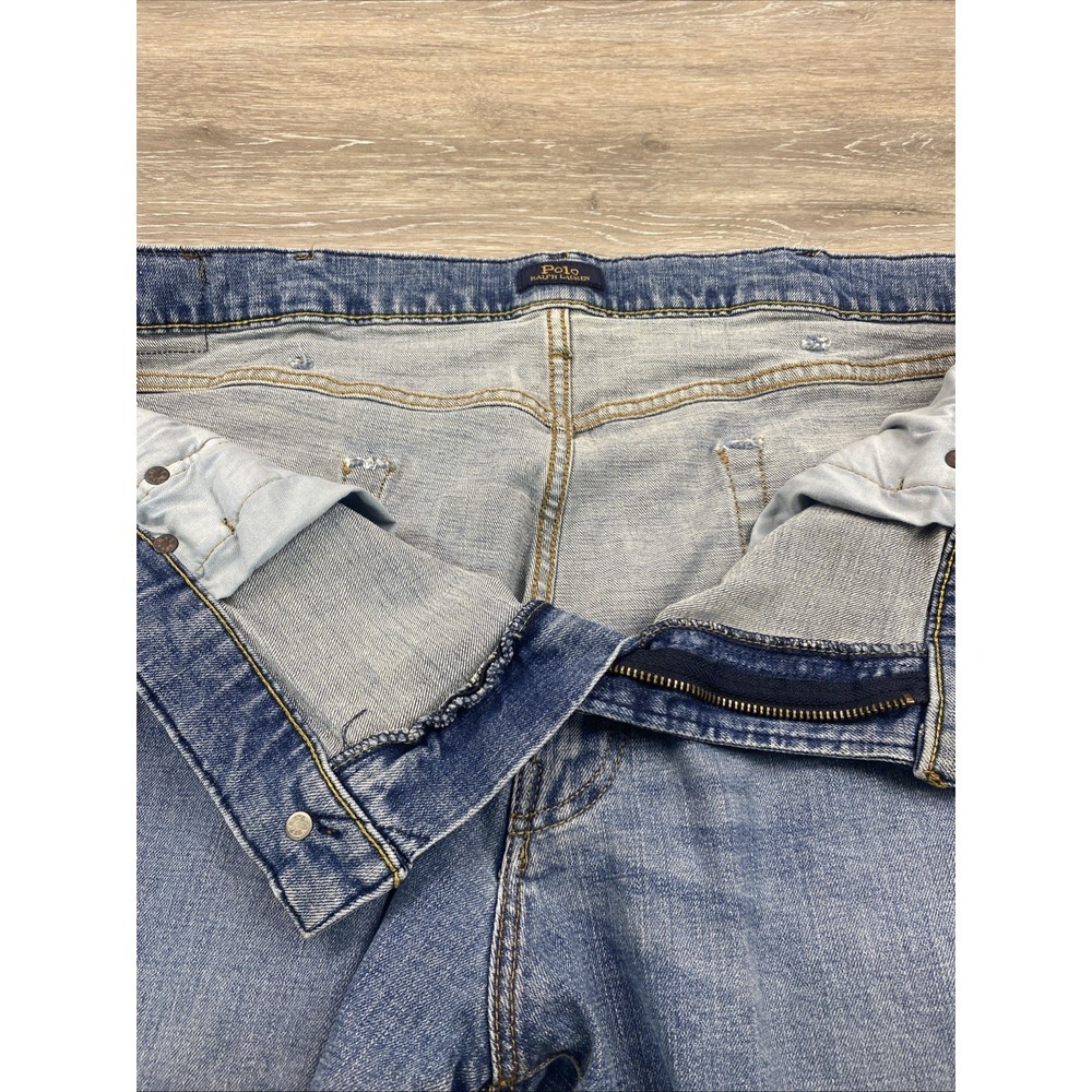 Polo Ralph Lauren Jeans Hampton Relaxed Straight Blue Denim Mens 42x30 (42x28) - Picture 4 of 12